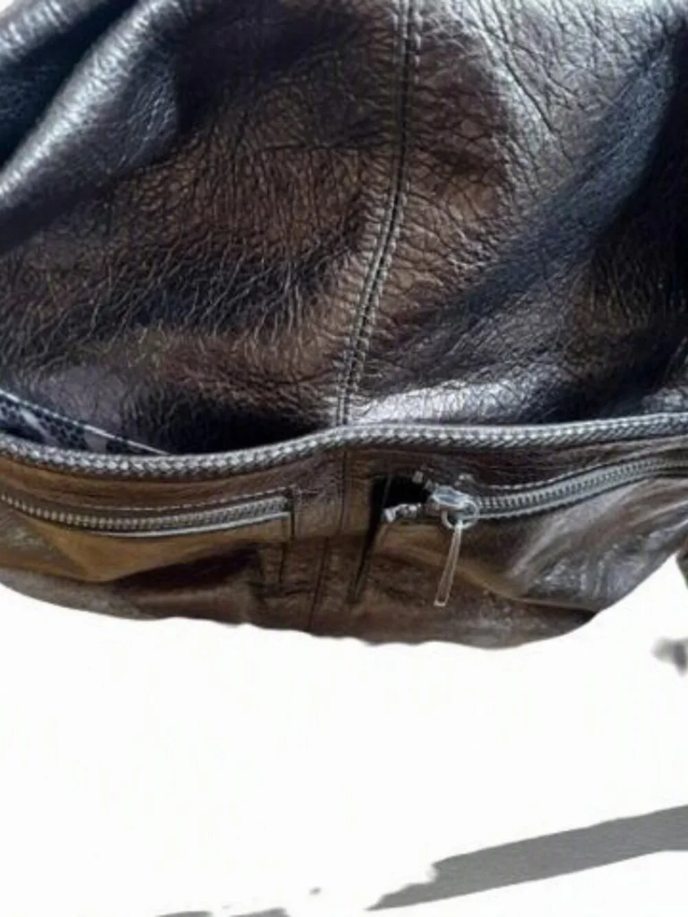 Brighton Bronze Metallic Leather Hobo Shoulder Bag
